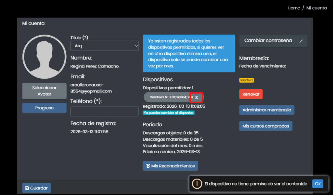 Eliminar dispositivo registrado en Keeppro