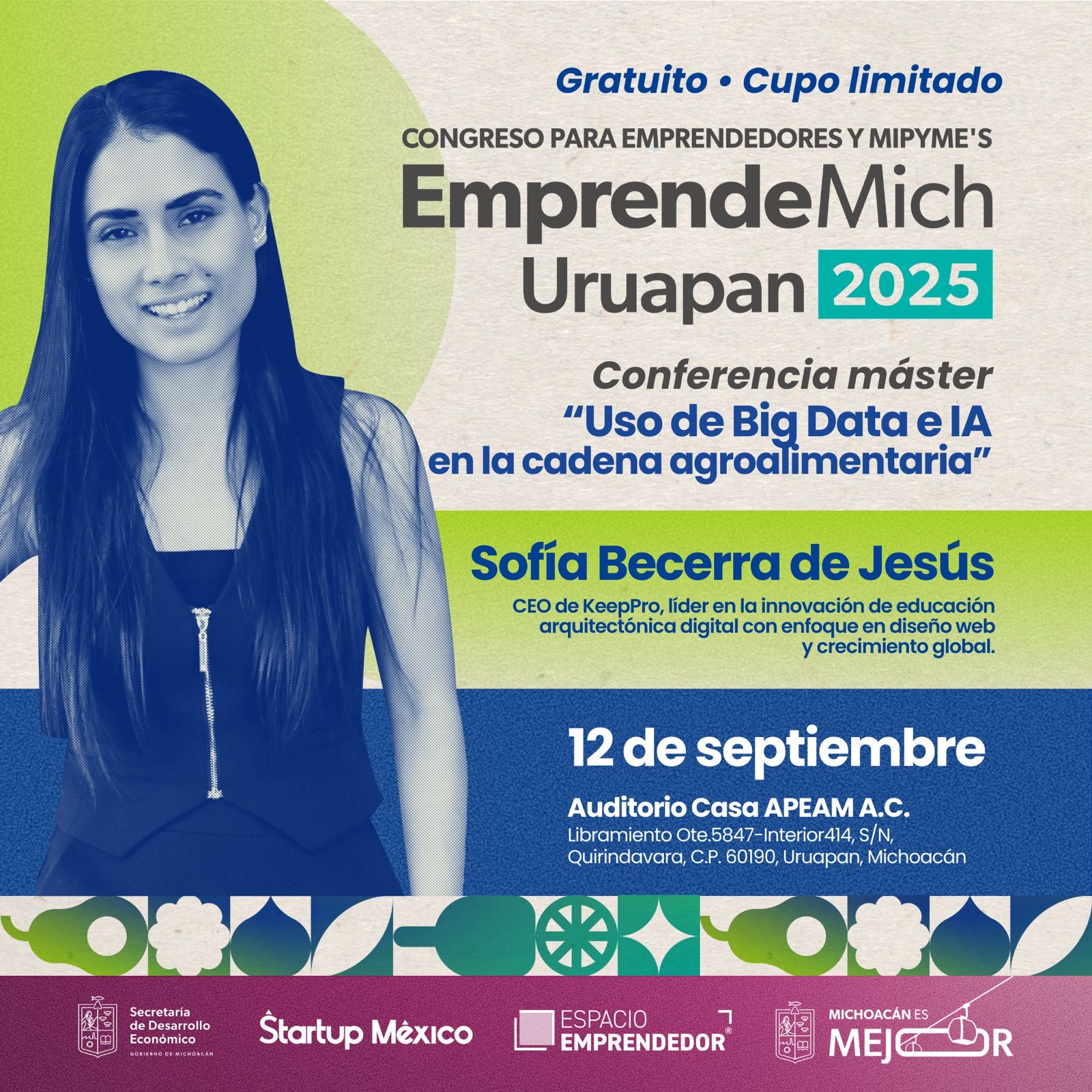 Flyer oficial del Congreso EmprendeMich Uruapan 2025