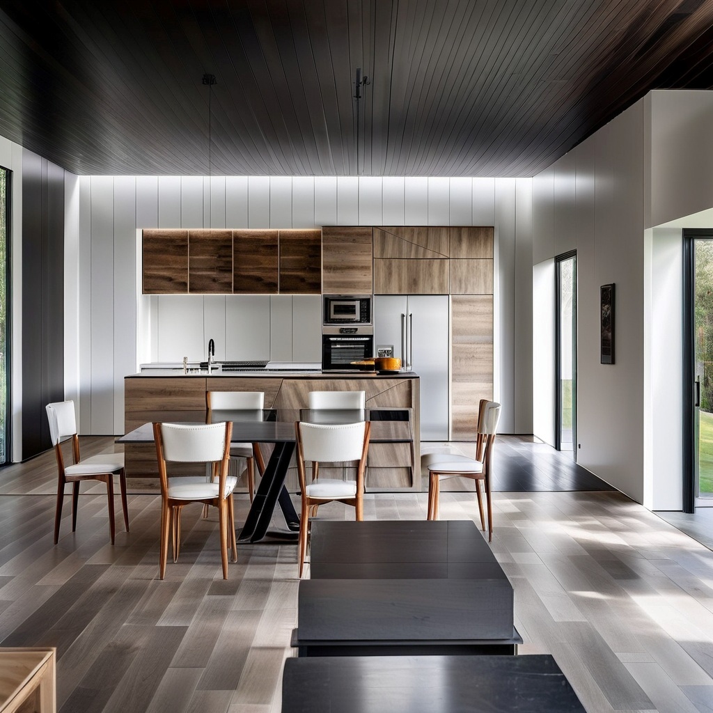 Fachada de madera renderizada con VERAS